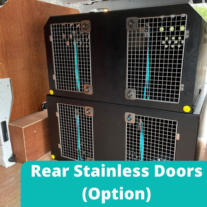 Double stack Dog Van Kit - DT VM1 DT Box DT BOXES Black Rear Stainless Doors (+£180)